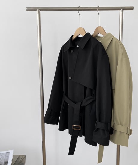 back button short trench coat/2color