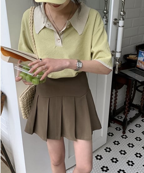 border polo summer knit/3color