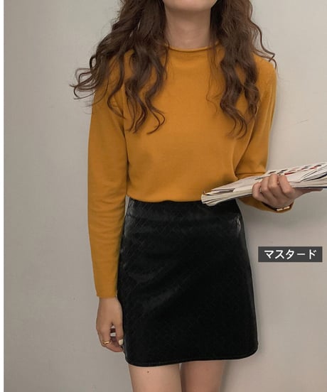 mock neck color knit/11color