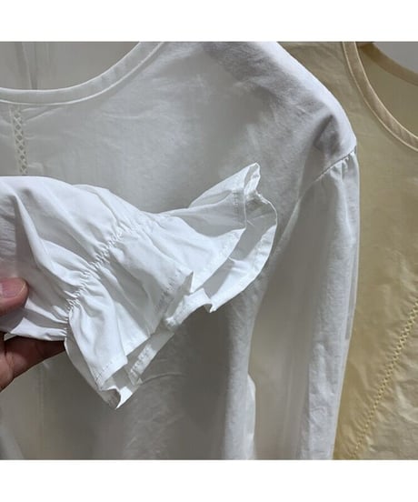 cotton simple blouse/2color(ネコポス)