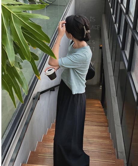 satin flare pants/2color