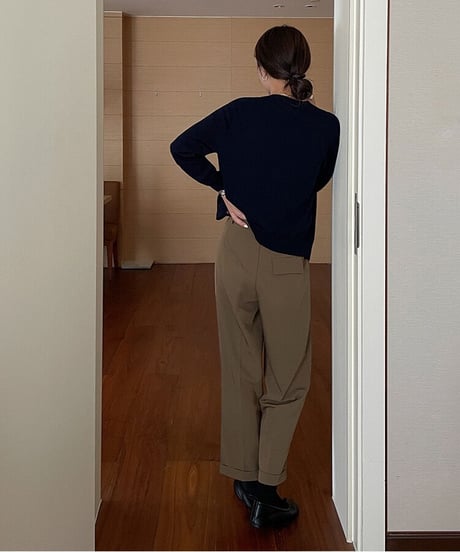 roll-up tuck slacks/3color