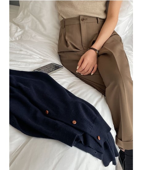 roll-up tuck slacks/3color