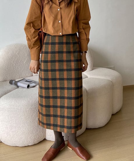 check medium skirt/2color