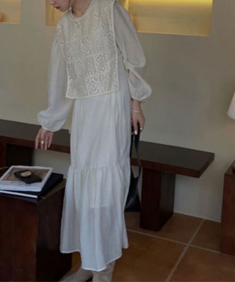 chiffon long dress/2color
