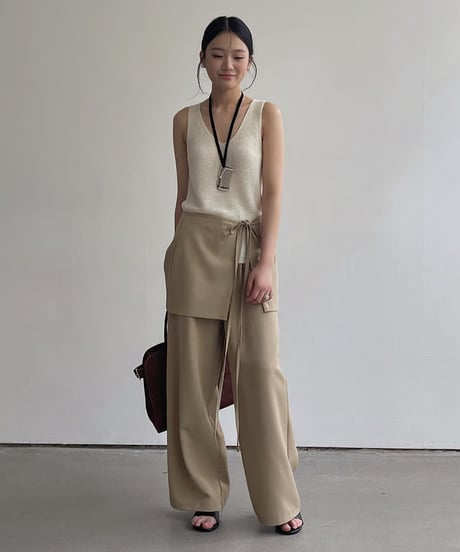 2way wrap layer slacks/2color
