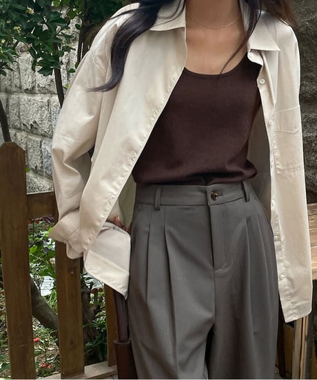 roll-up tuck slacks/3color