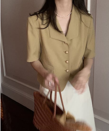open collar jacket(half sleeve)/4color