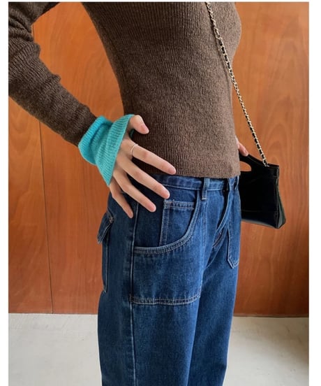 bi-color simple knit/2color(ネコポス)