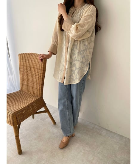 2way sheer jacquard shirt/2color