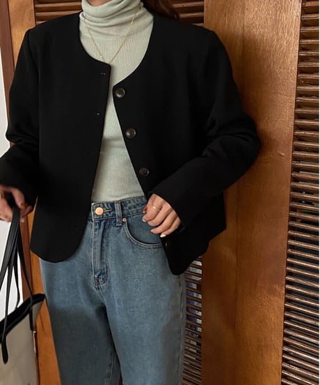 no collar button jacket/3color