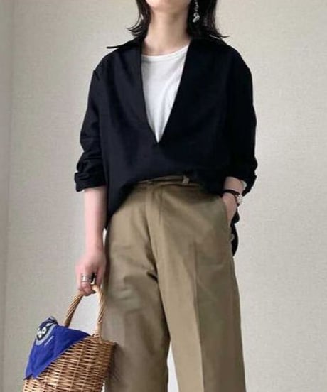 [OUTLET]deep neck pullover/2color