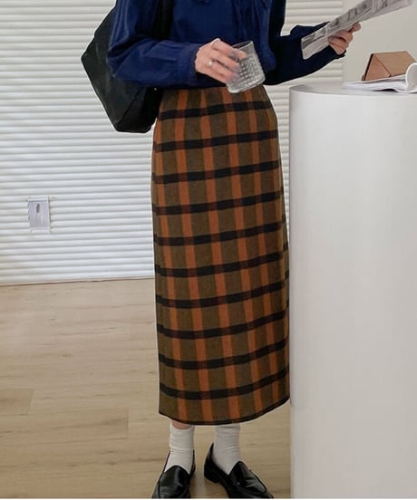 check medium skirt/2color