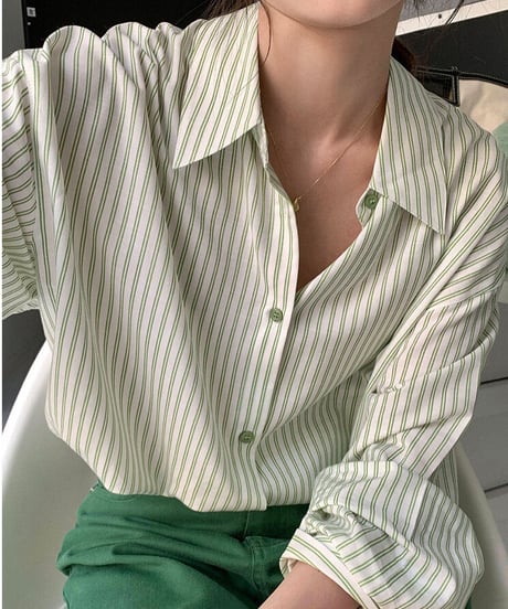 stripe over shirt/3color