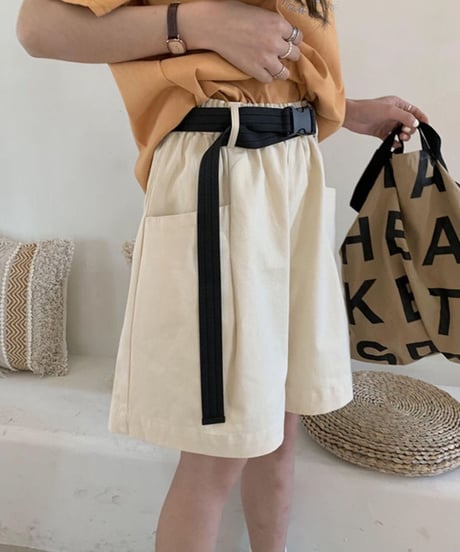 half work pants & belt/3color