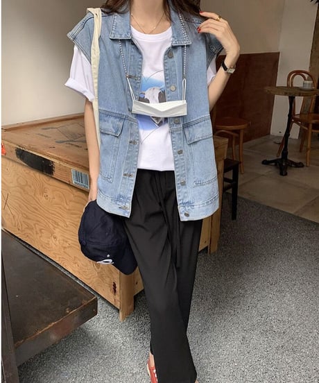 denim over vest/2color