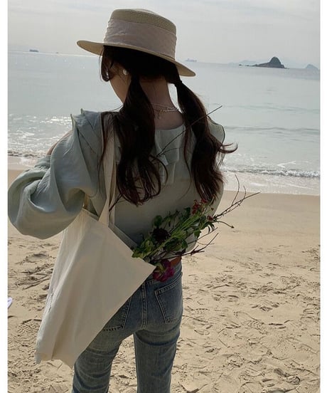 frill collar blouse/2color