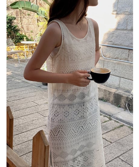 【期間限定】lace long tank top dress/2color（ネコポス）