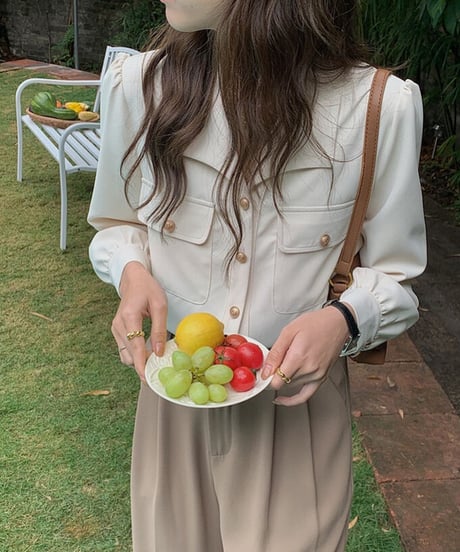 open collar classic shirt/2color