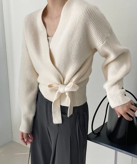 cache-coeur ribbon knit/3color