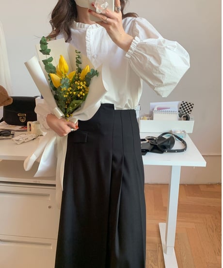[OUTLET]frill volume sleeve blouse/2color