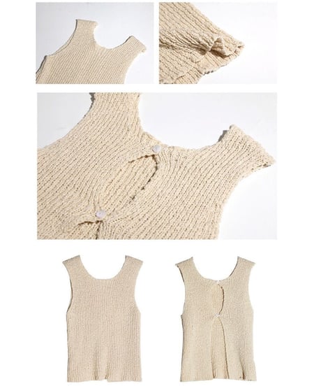 back design knit tank/2color(ネコポス)