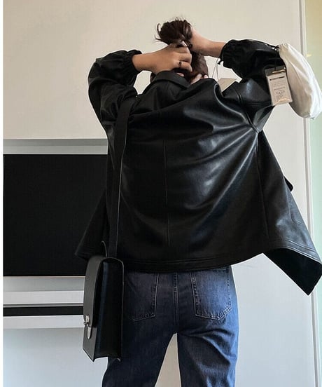 eco leather over blouson