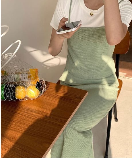 back lace up set up dress(下)/4color