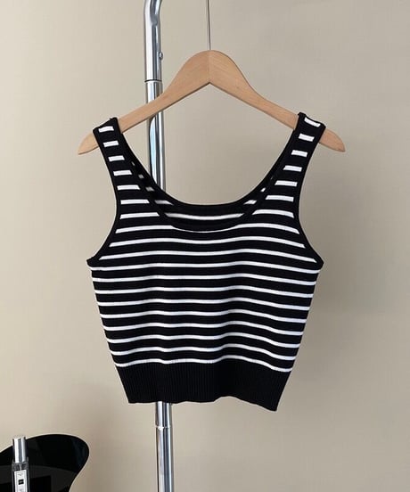 border cropped tanktop/2color(ネコポス)