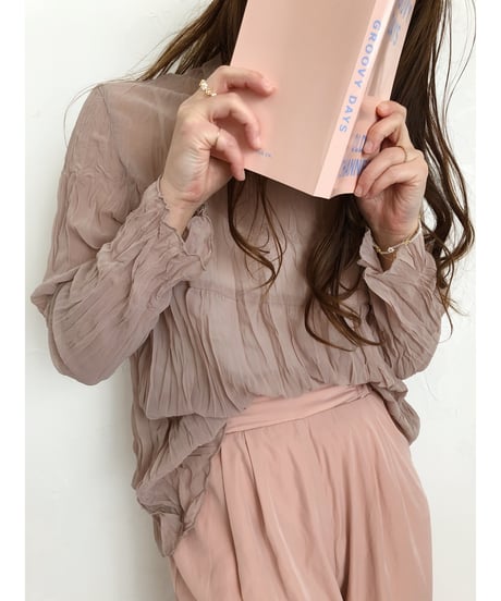 [OUTLET]chiffon pleats tops/4color（ネコポス対象）