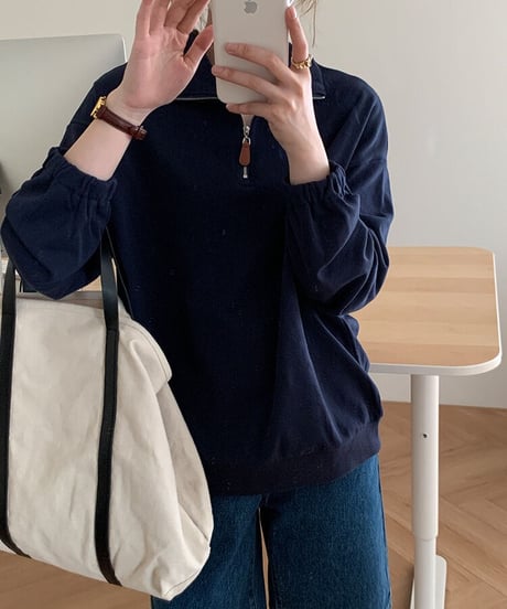 [OUTLET]half zip up pullover/3color