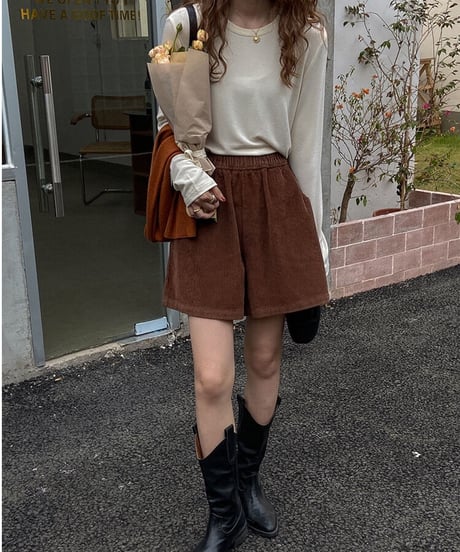 corduroy short pants/3color