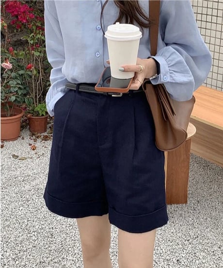 cotton linen half pants/3color