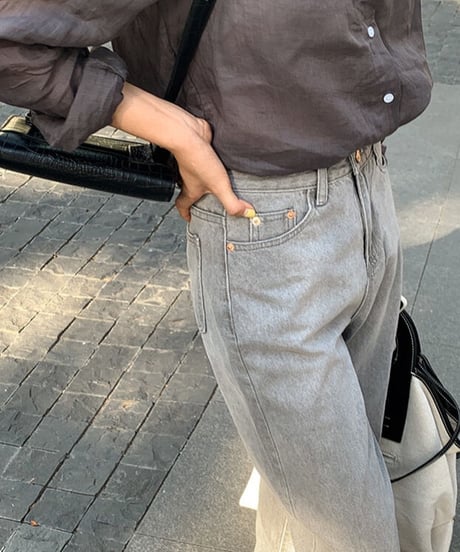 [OUTLET]gray straight denim
