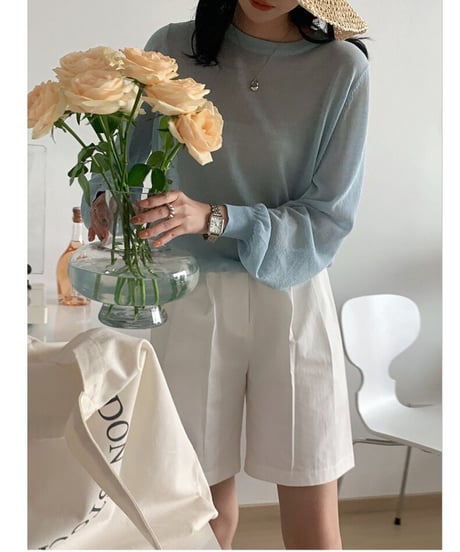 [OUTLET]linen blend sheer long-T/3color(ネコポス)