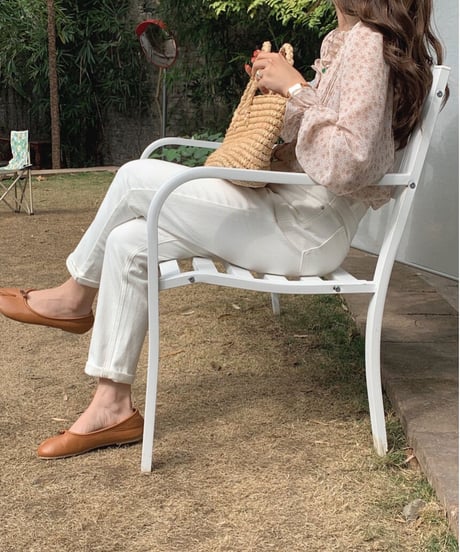 flower V neck chiffon blouse/3color