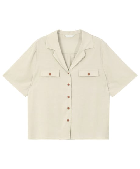 open collar half sleeve shirt/3color