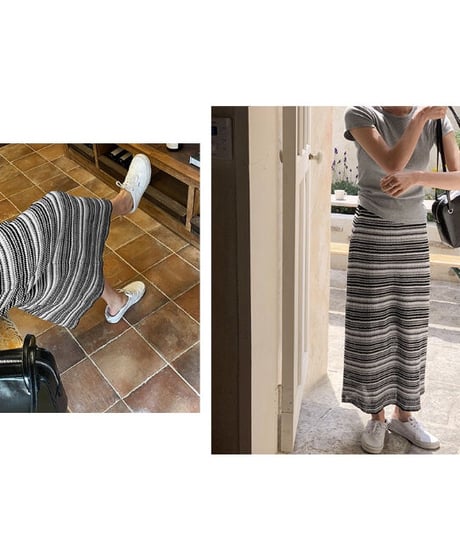 summer jaquad long skirt/2color
