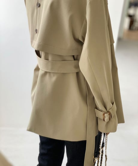 back button short trench coat/2color
