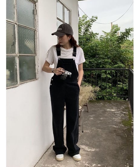 black denim salopette