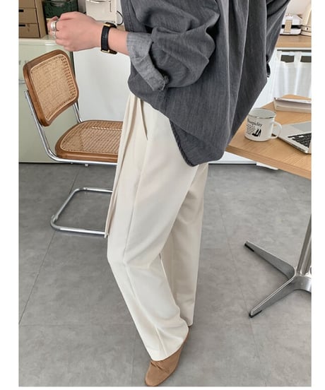 [OUTLET]side belt slacks/3color