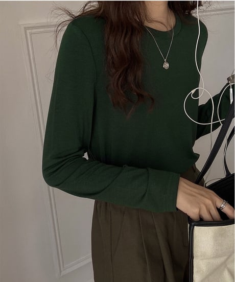 [OUTLET]color crew neck tops/6color