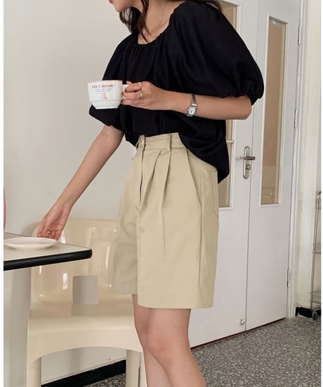 tulip sleeve blouse(half sleeve)/2color(ネコポス)