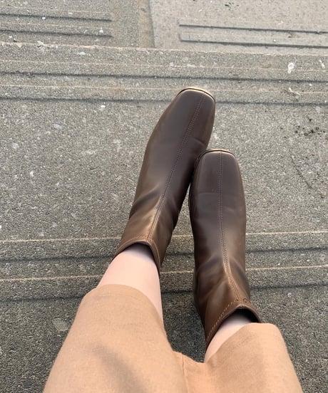 [OUTLET]eco leather short boots/3color
