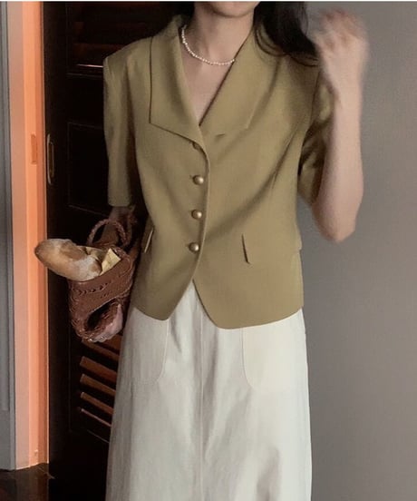 open collar jacket(half sleeve)/4color