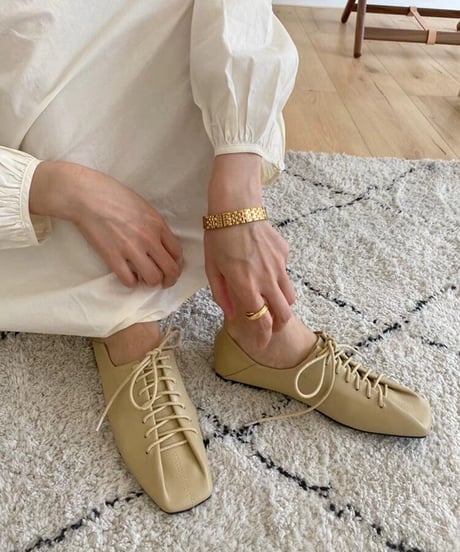 lace up flat shoes/3color