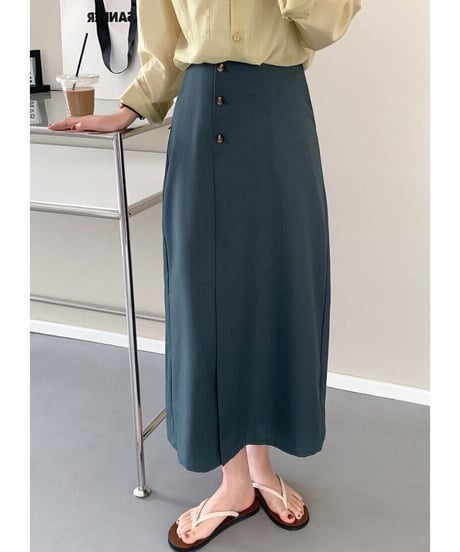 button pencil skirt/3color