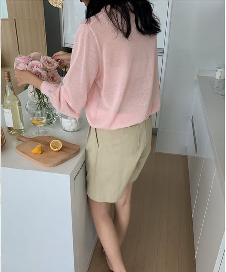[OUTLET]linen blend sheer long-T/3color(ネコポス)