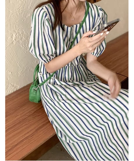 [OUTLET]random stripe OP/2color