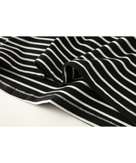 mock neck border T-shirt/2color(ネコポス)